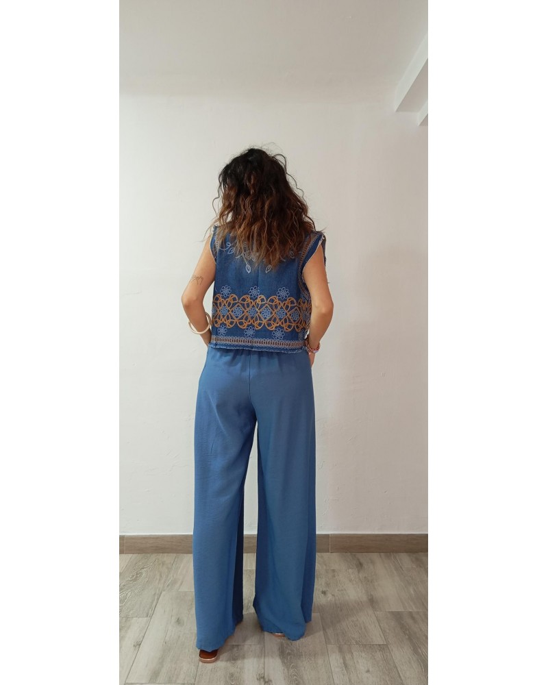 Pantalón denim fluido 