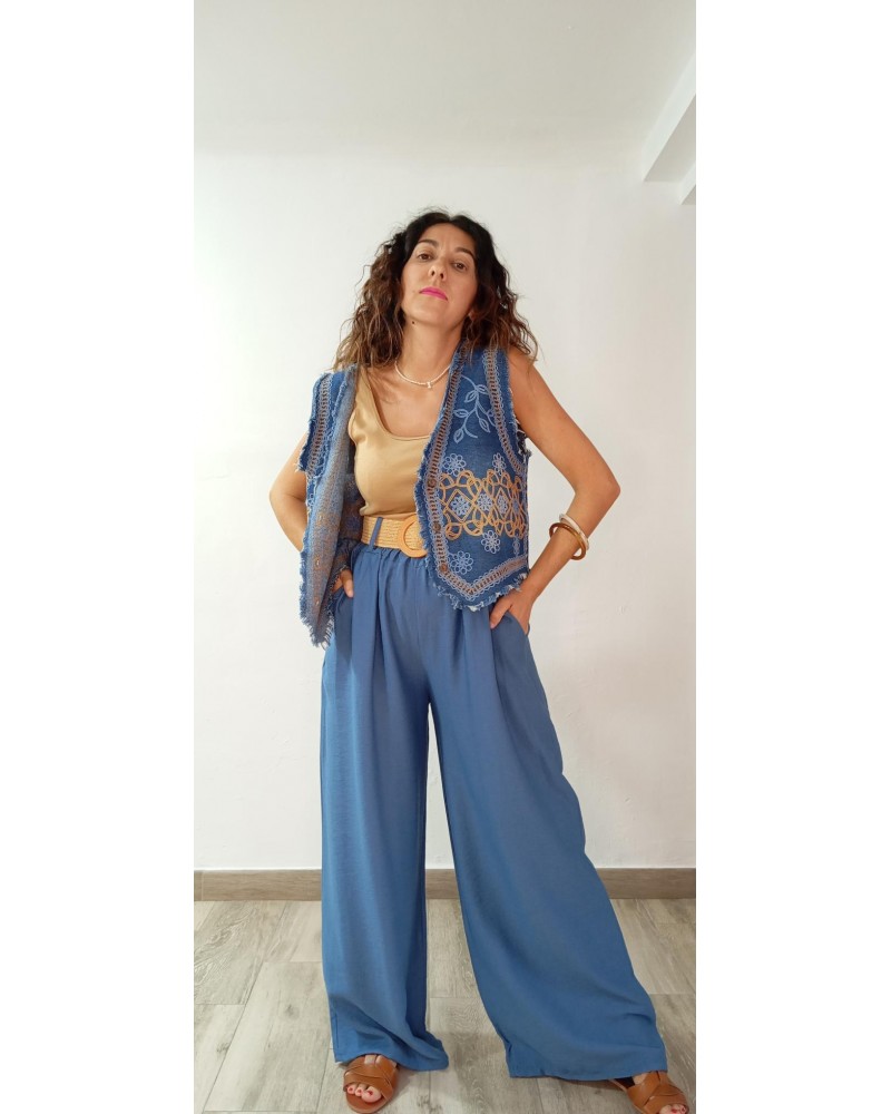Pantalón denim fluido 