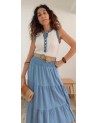 Top perfilado denim
