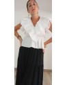 Top volantes blanco