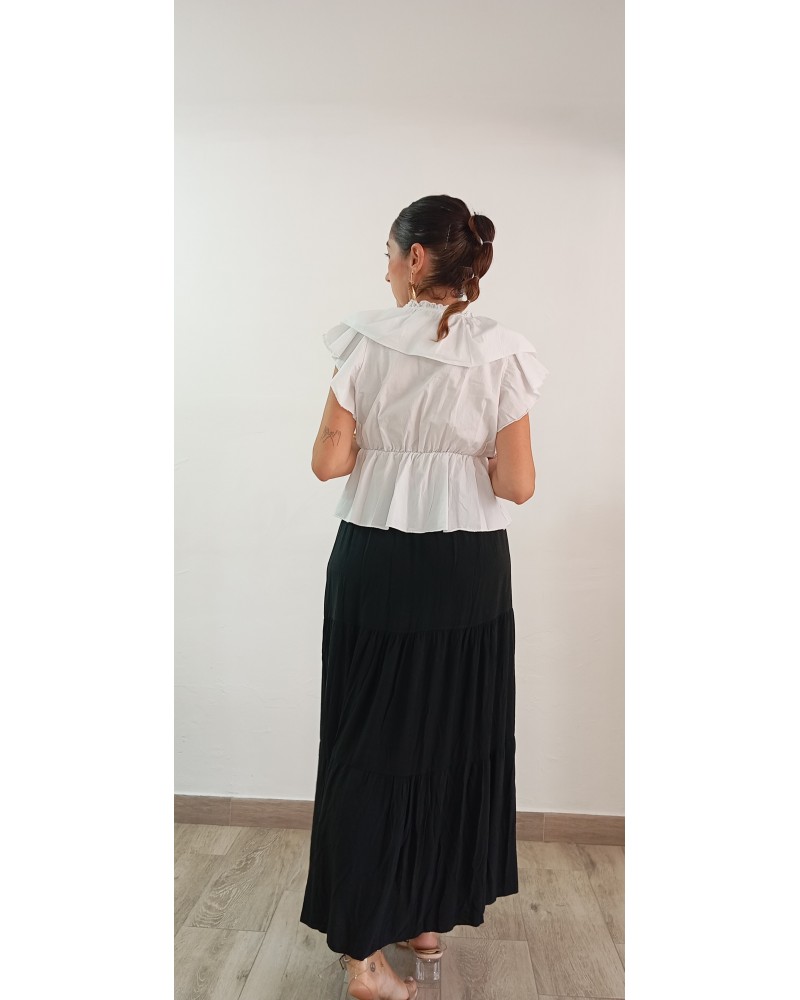 Top volantes blanco