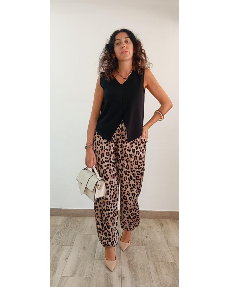 Pantalón Satén Animal Print