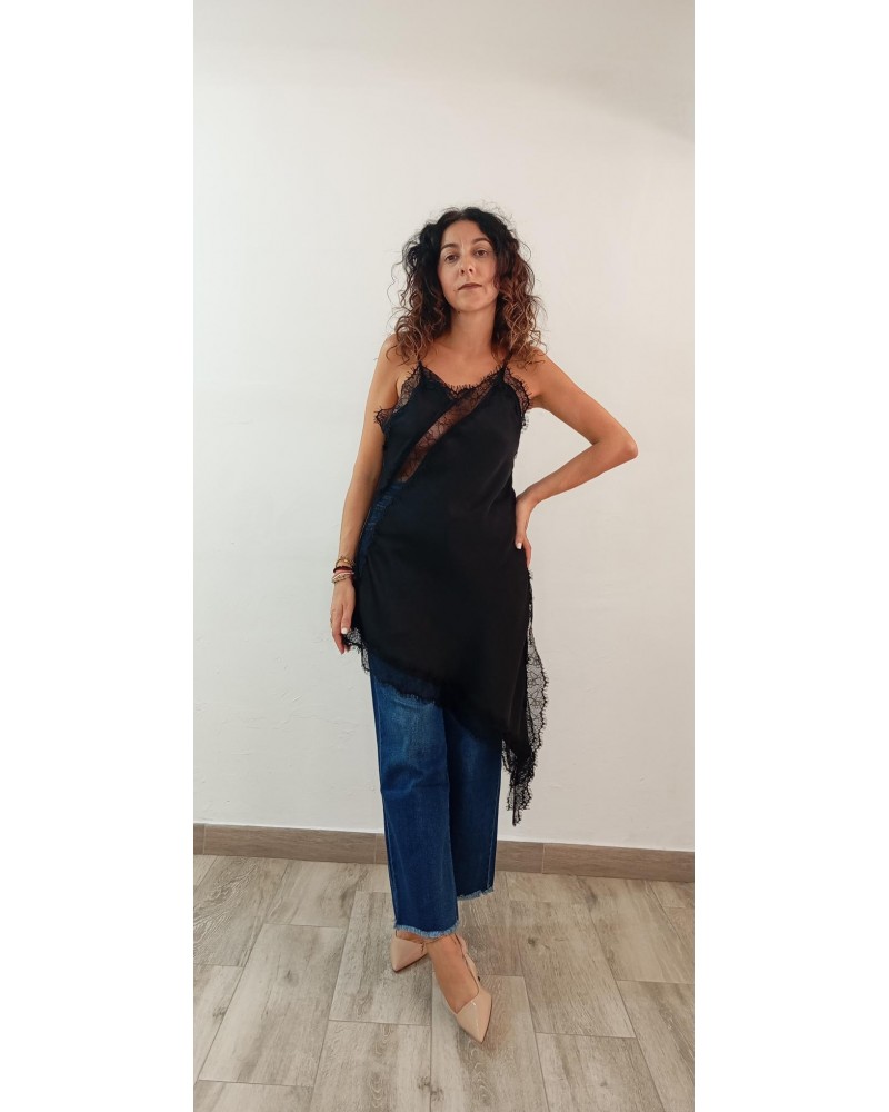 Vestido lencero negro