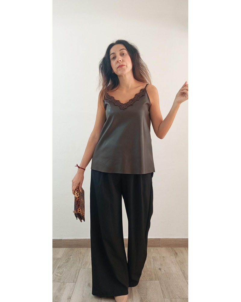 Top Polipiel marrón