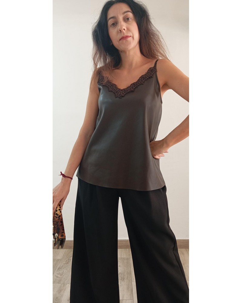 Top Polipiel marrón