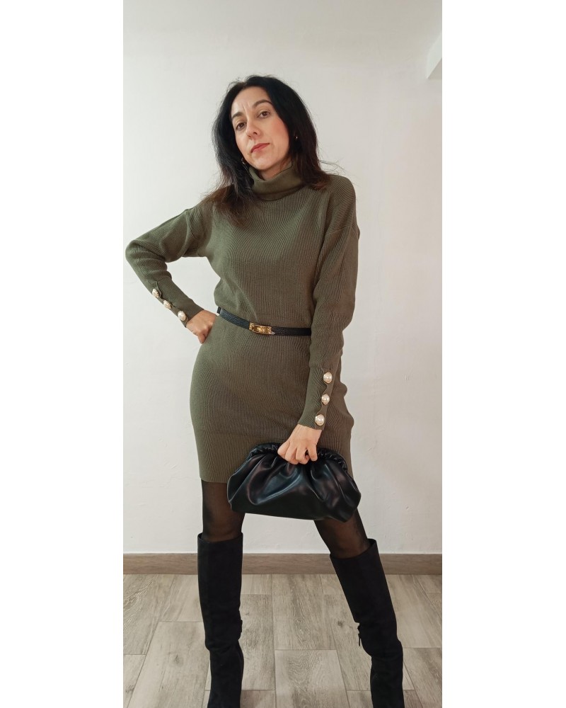Vestido punto botón